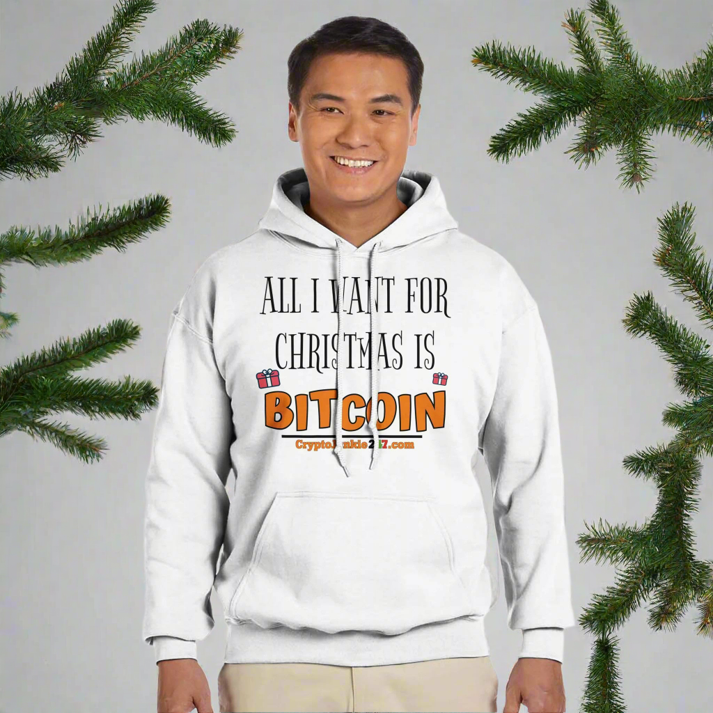 All i want for christmas is bitcoin.Classic Unisex Pullover Hoodie | Gildan® 18500